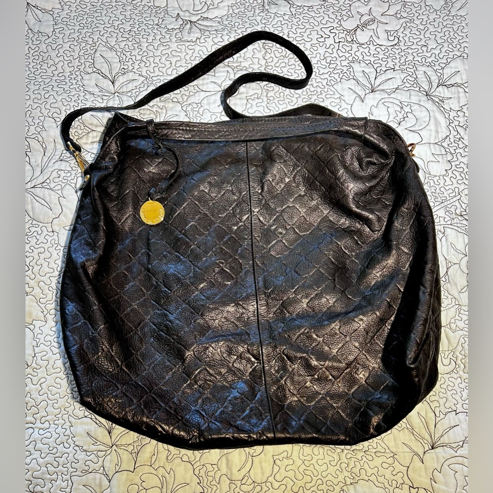 LAURA DI MAGGIO Embossed Leather Oversized Unstructured Hobo/Satchel - Picture 15 of 15